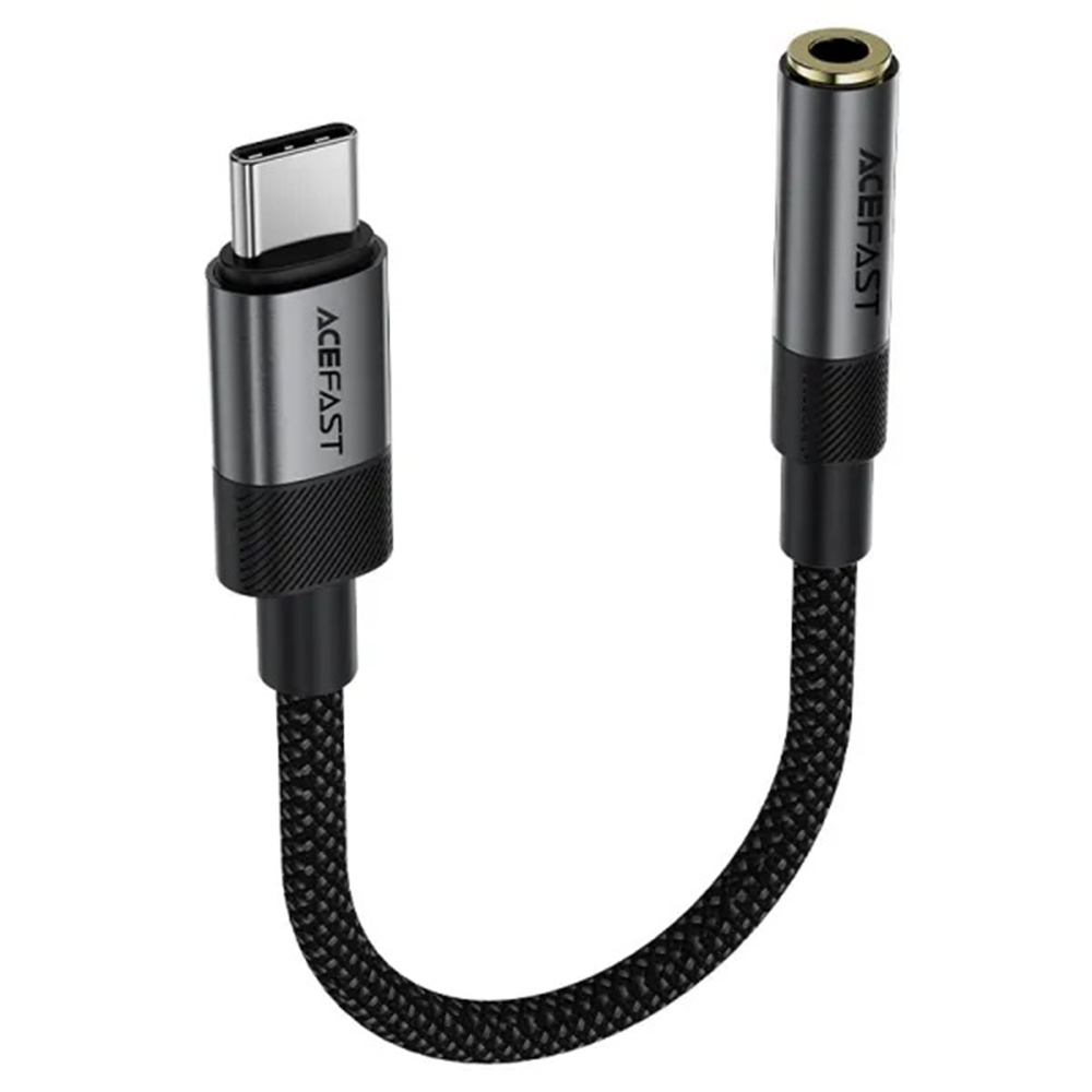Аудио адаптер Type-C Tata Type-C към 3,5 mm жак, 15 cm - Acefast (J12) - Черен