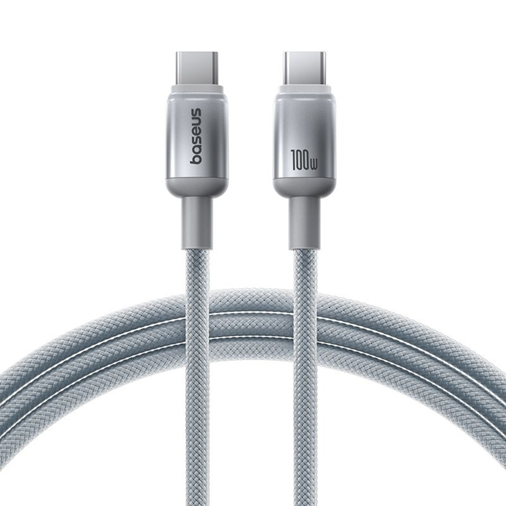 Кабел USB-C към USB-C, 100W, 2m - Baseus Discolor (E0420703) - Сребрист