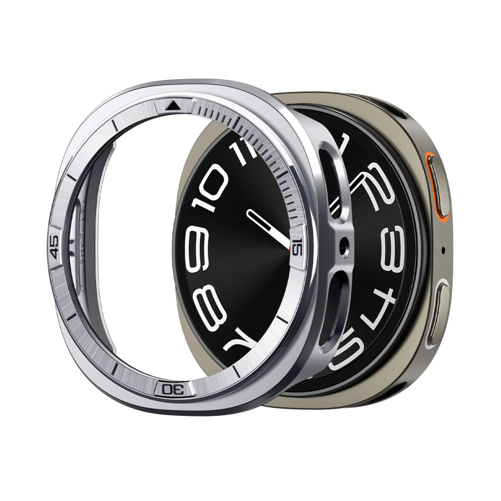 Рамка за Samsung Galaxy Watch8 44mm - Spigen Tune Pro Pilot (ACS10011) - Сребрист