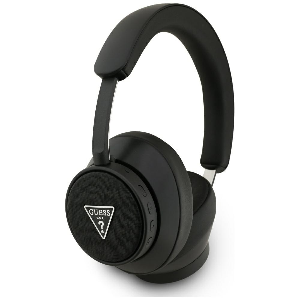 слушалки, ANC, Bluetooth - Guess Saffiano Triangle Logo (GUBHC15PGMRTRK) - черни