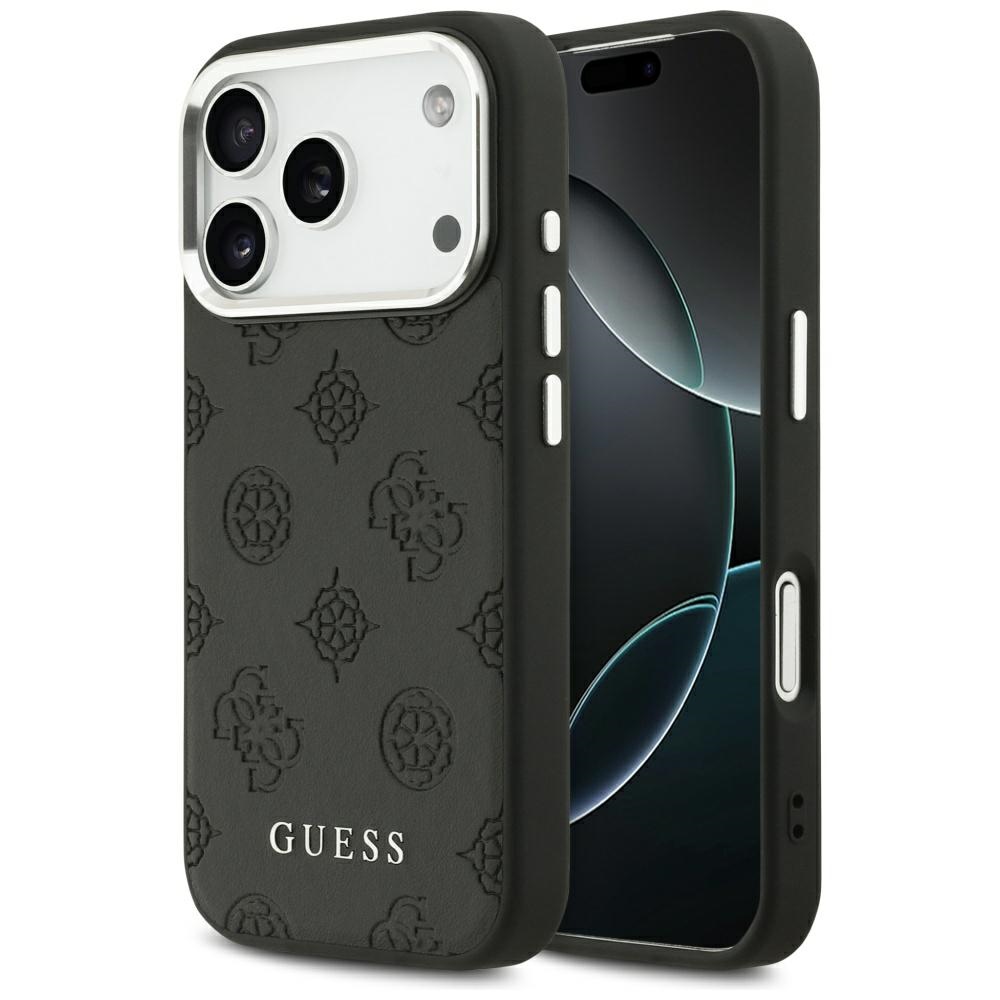 Калъф за iPhone 17 Pro - Guess Peony Hot Stamp Script MagSafe (GUHMP17LPSPOSPOSSSK) - Черен