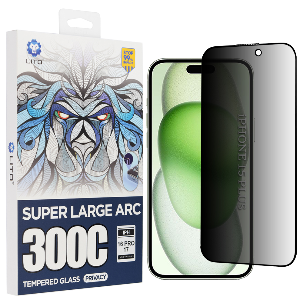 Калъф за iPhone 15 Plus - Lito D+ Max Privacy 300C - Черен