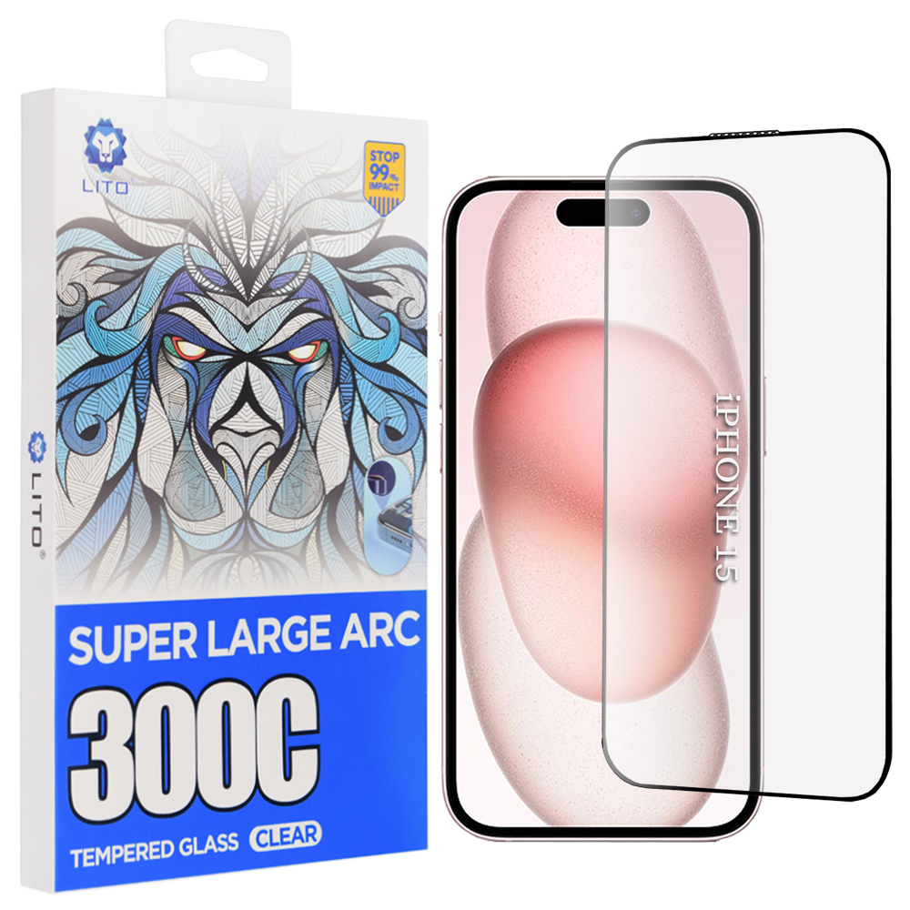 Скрийн протектор за iPhone 15 - Lito D+ Max 300C - Черен
