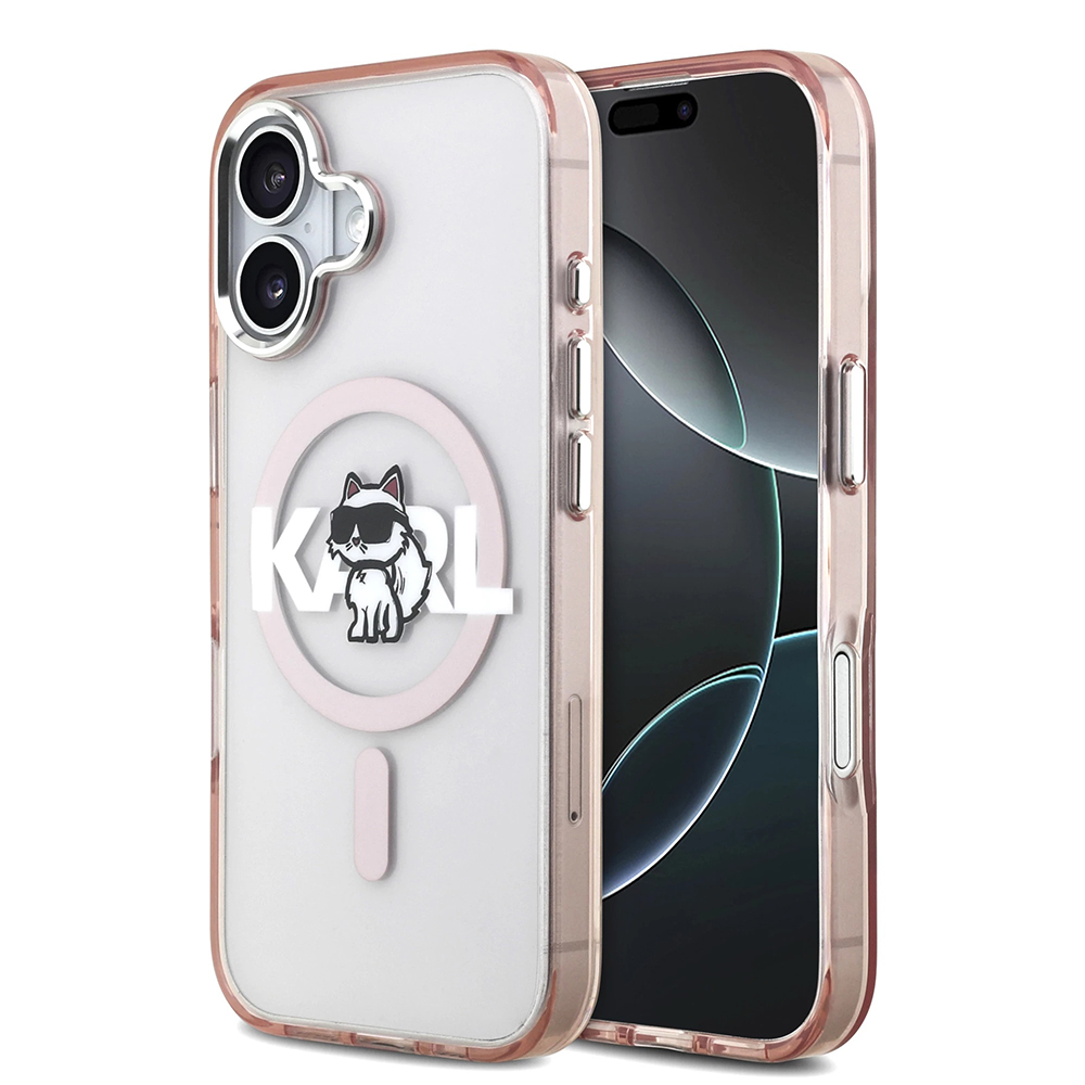 Калъф за iPhone 17 - Karl Lagerfeld IML Choupette Choupette Sketch Logo MagSafe (KLHMP17SHGCHGKBP) - Розов