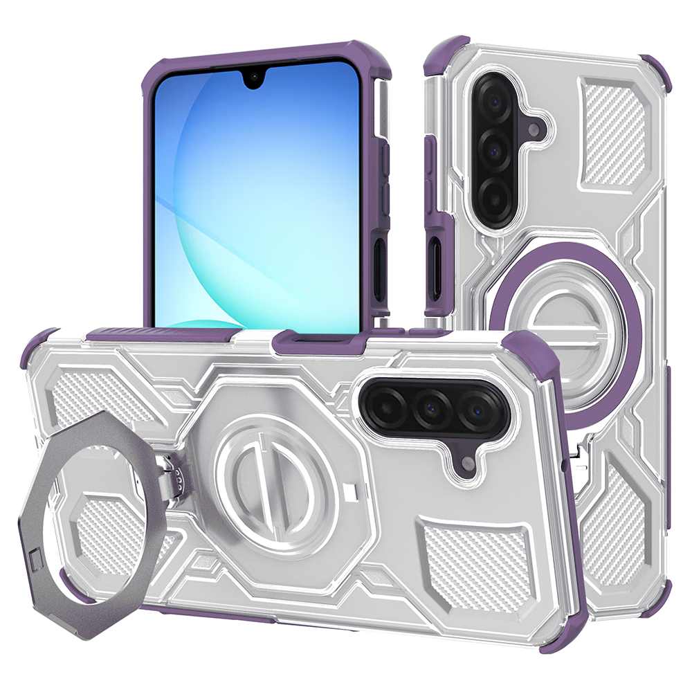 Калъф за Samsung Galaxy A17 5G / A17 4G / M17 / F17 - Techsuit Carbon Shield PRO - Лилав прозрачен