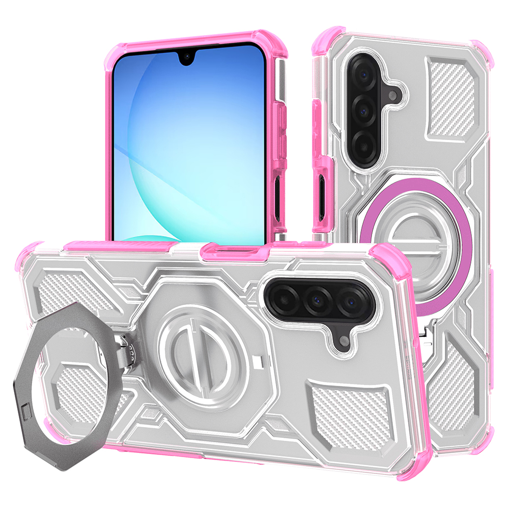 Калъф за Samsung Galaxy A17 5G / A17 4G / M17 / F17 - Techsuit Carbon Shield PRO - Розов прозрачен