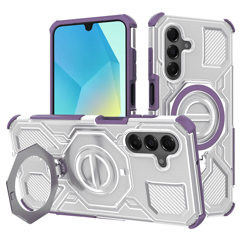 Калъф за Samsung Galaxy A16 4G / A16 5G - Techsuit Carbon Shield PRO - Лилав Прозрачен