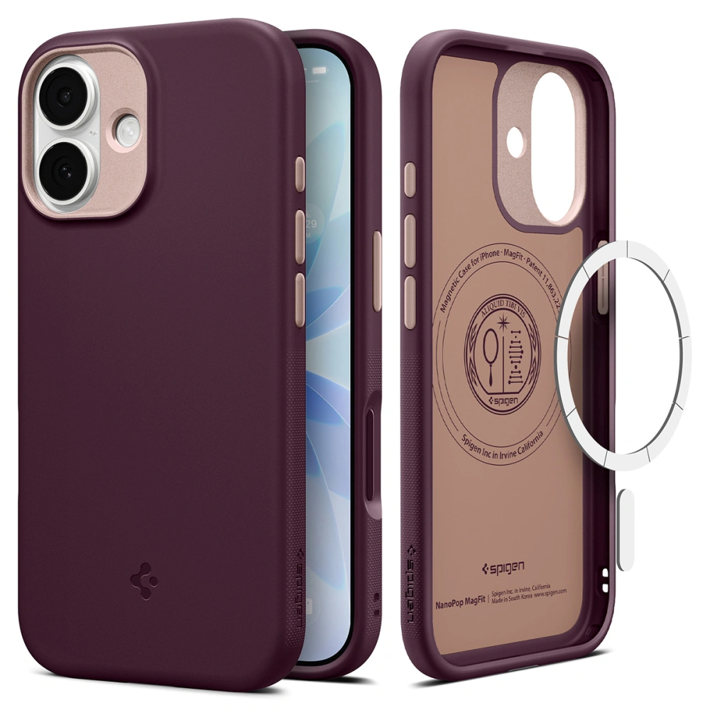Калъф за iPhone 17 - Spigen Caseology Nano Pop MagSafe (ACS10365) - Burgundy Bean