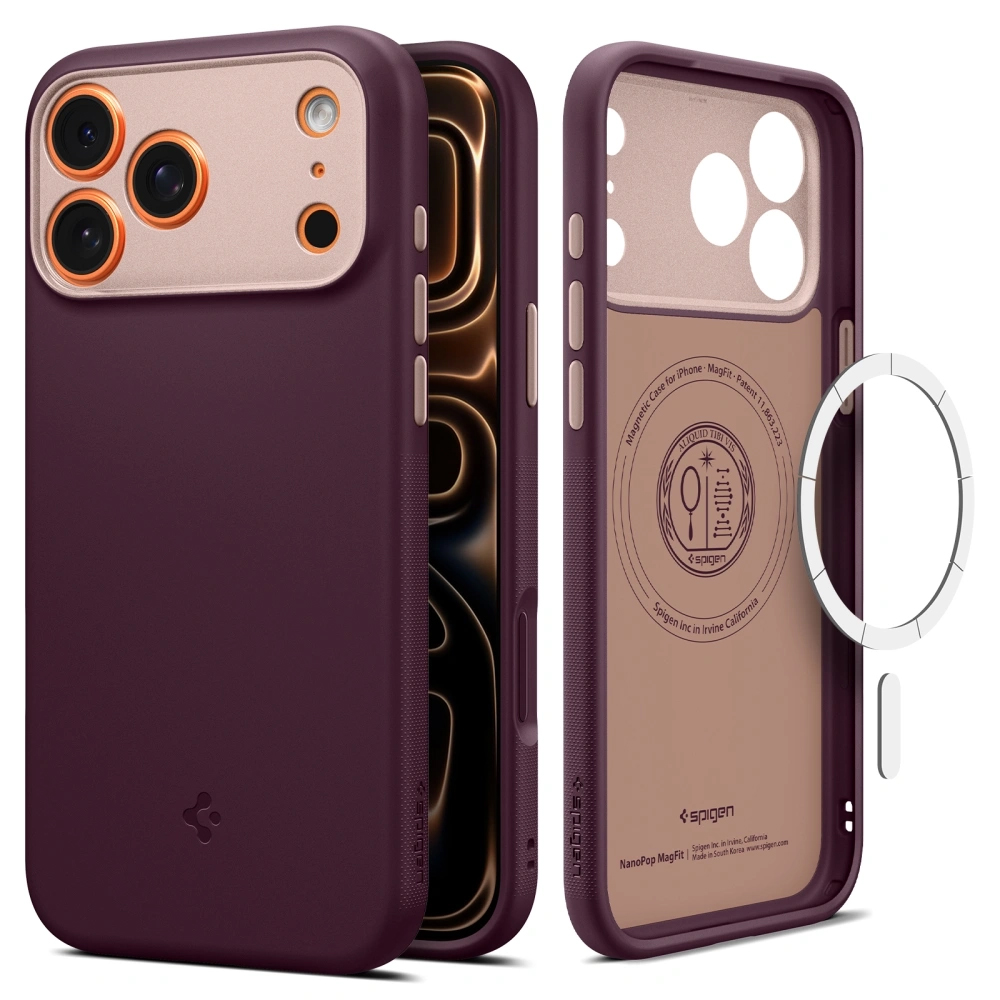 Калъф за iPhone 17 Pro Max - Spigen Caseology Nano Pop MagSafe (ACS10261) - Burgundy Bean