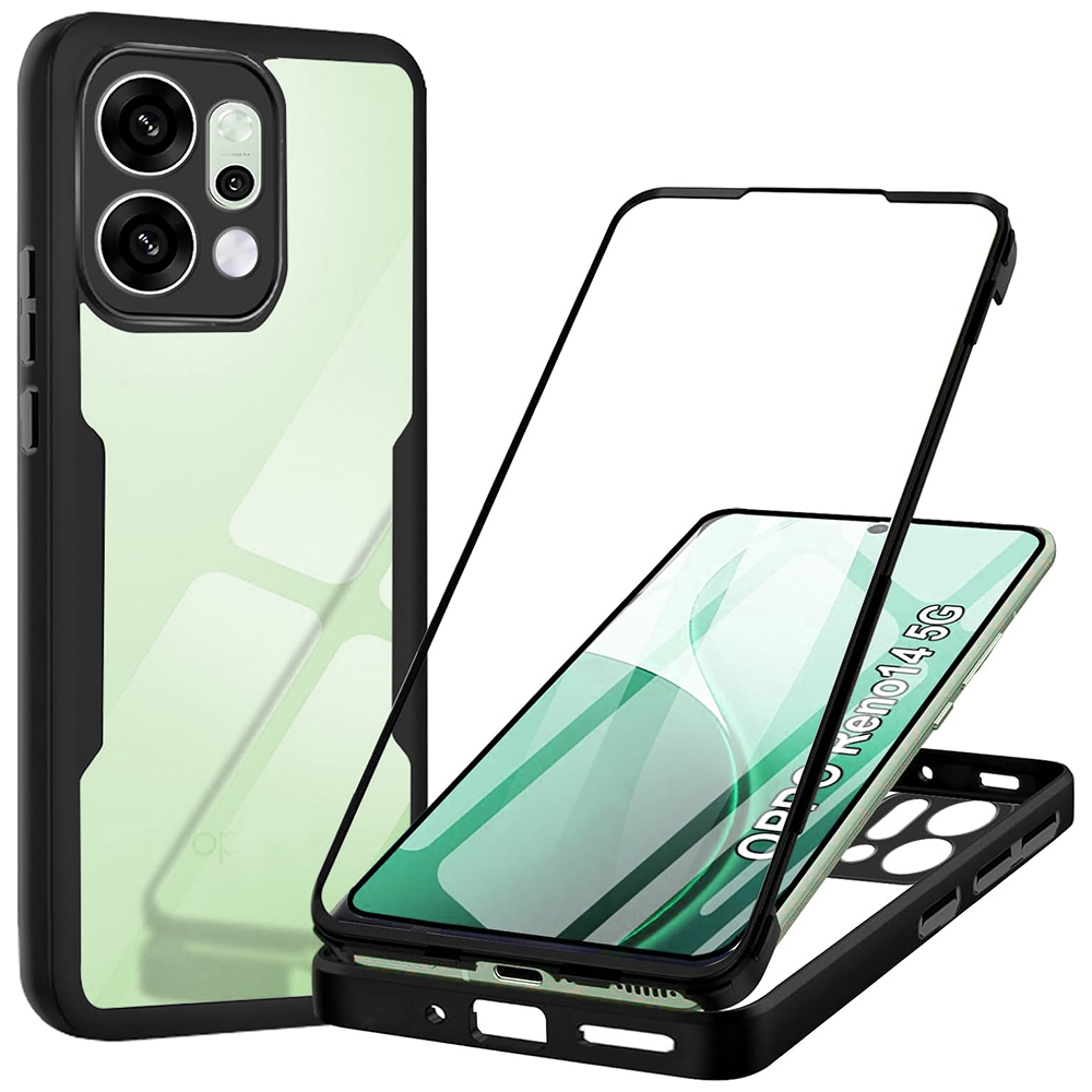 Калъф за Oppo Reno14 + Калъф - Techsuit ColorVerse 360 Series - Черен