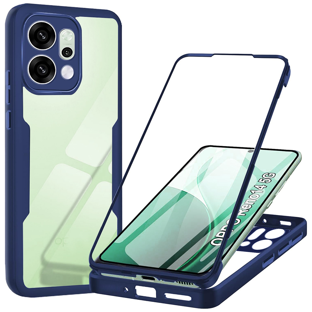 Калъф за Oppo Reno14 + Калъф - Techsuit ColorVerse 360 Series - Син