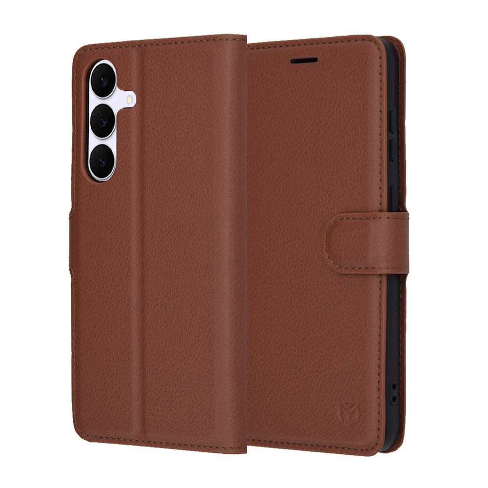 Калъф за Samsung Galaxy S25 FE - Techsuit Leather Folio - Кафяв