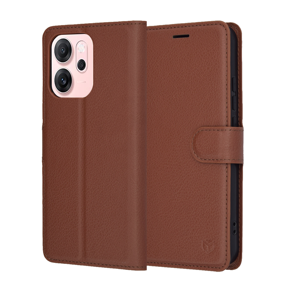 Калъф за Oppo Reno14 F / Reno14 FS 5G - Techsuit Leather Folio - Кафяв