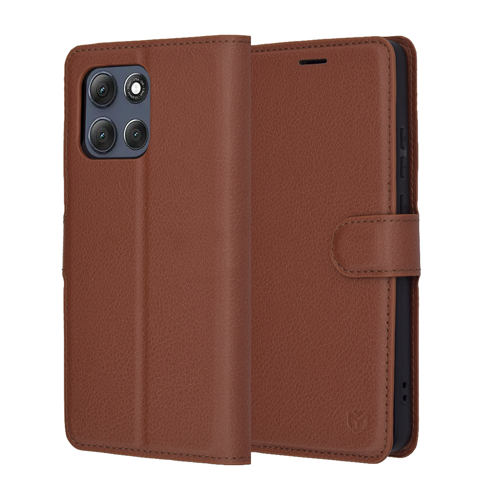 Калъф за Motorola Moto G86 Power - Techsuit Leather Folio - Кафяв