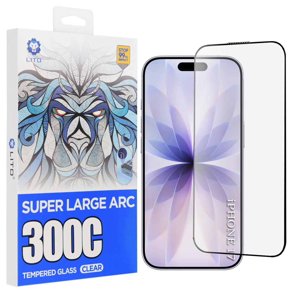 Скрийн протектор за iPhone 17 / iPhone 16 Pro - Lito D+ Max 300C - Черен