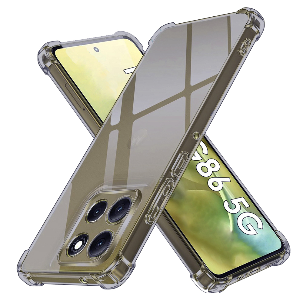 Калъф за Motorola Moto G86 - Techsuit Shockproof Прозрачен Silicone - Smoke Черен