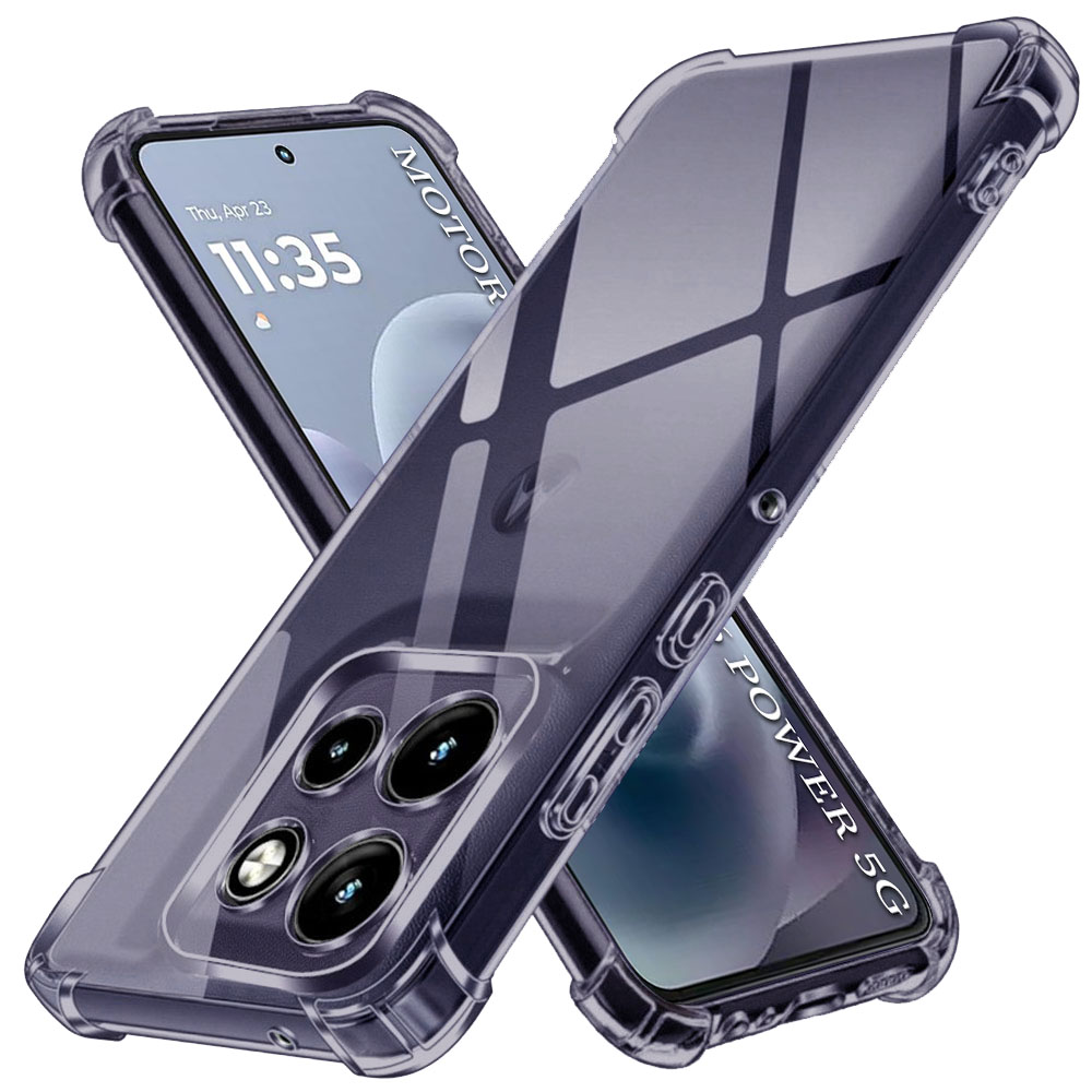 Калъф за Motorola Moto G86 Power - Techsuit Shockproof Прозрачен Silicone - Smoke Черен