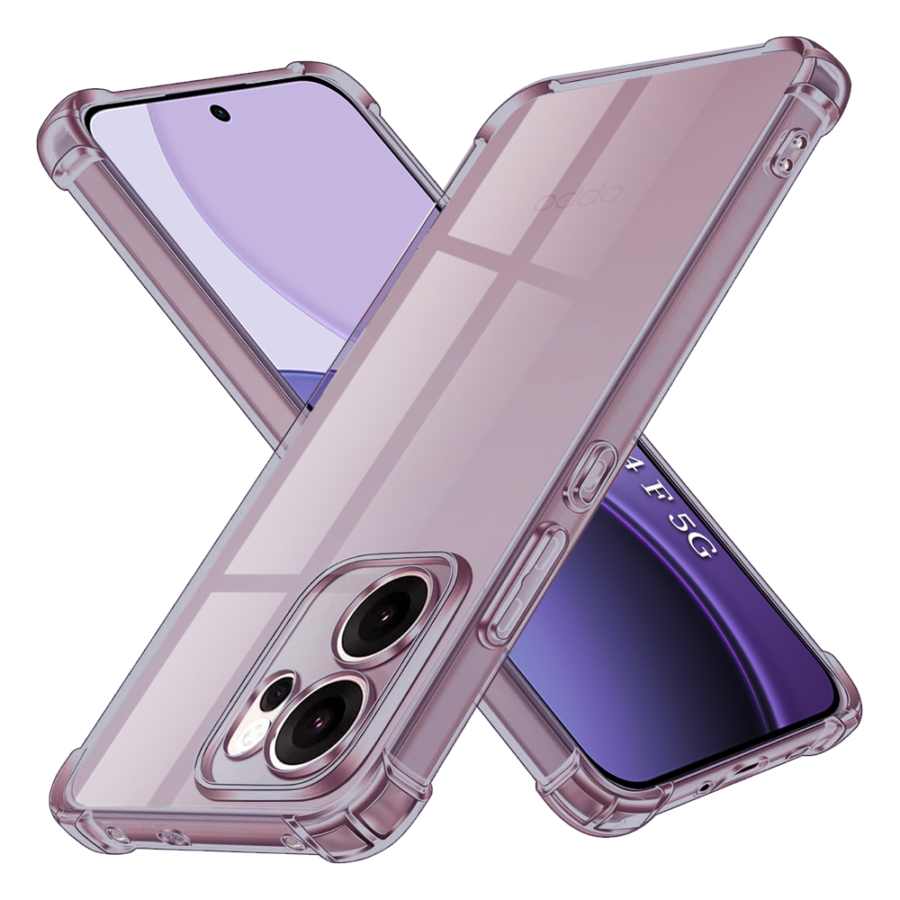 Калъф за Oppo Reno14 F / Reno14 FS 5G - Techsuit Shockproof Прозрачен Silicone - Smoke Черен