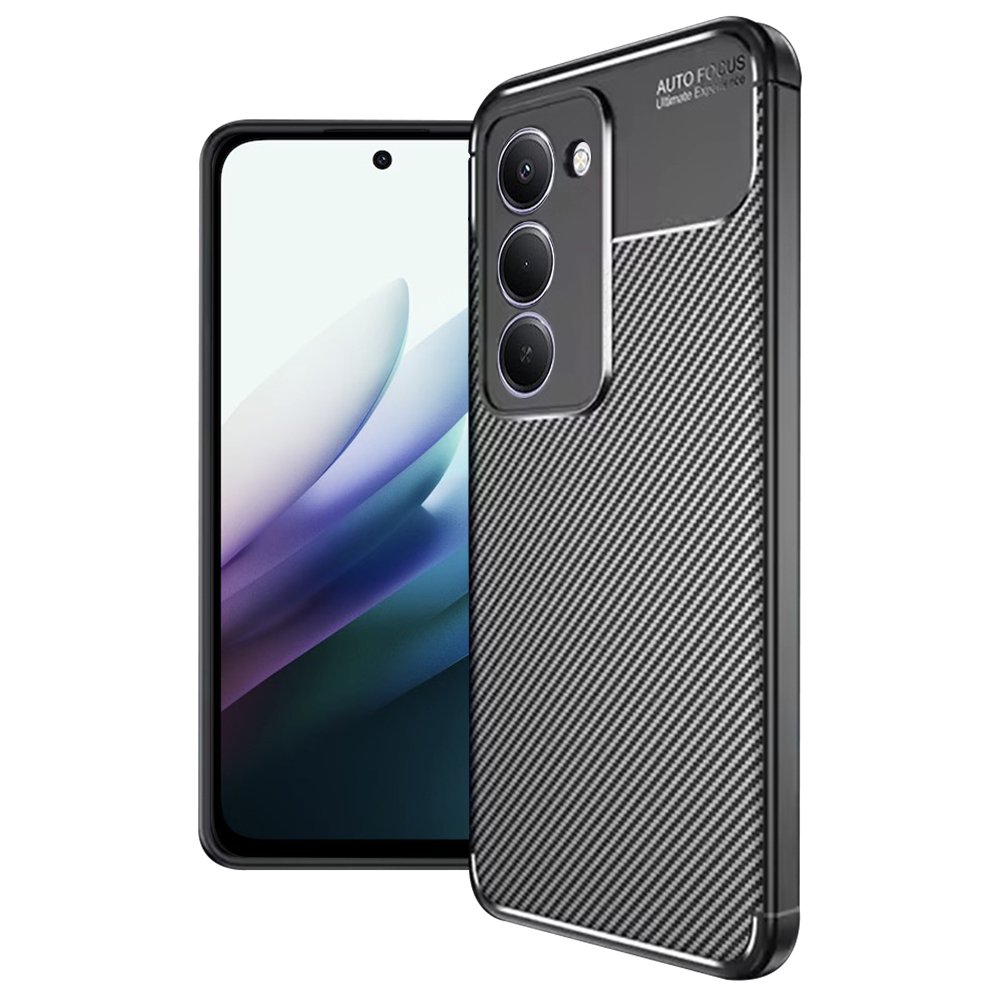 Калъф за Xiaomi Redmi 15 4G / Redmi 15 5G - Techsuit CarbonFiber - Черен