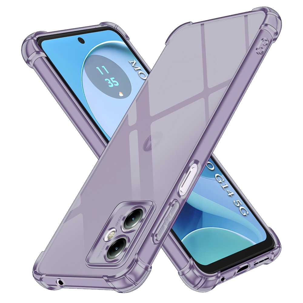 Калъф за Motorola Moto G14 - Techsuit Shockproof Прозрачен Silicone - Smoke Черен