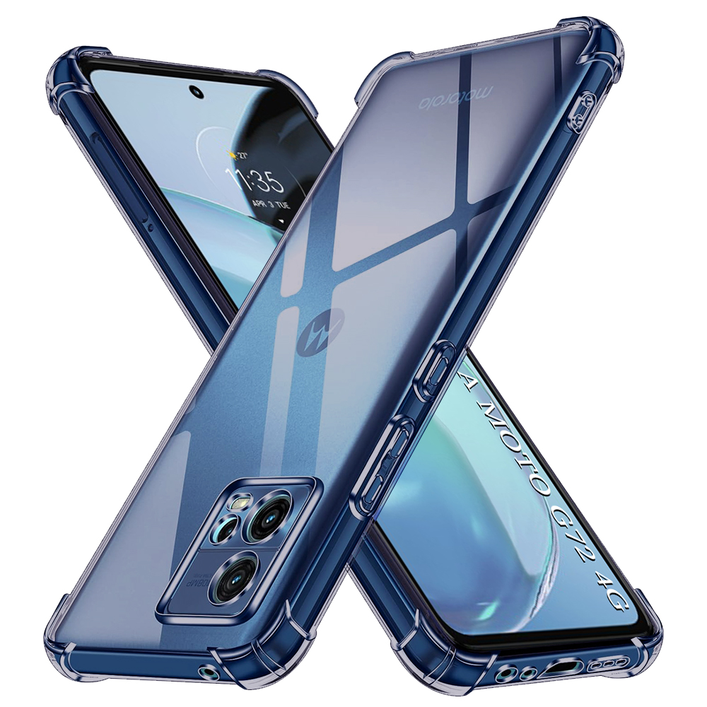 Калъф за Motorola Moto G72 - Techsuit Shockproof Прозрачен Silicone - Smoke Черен