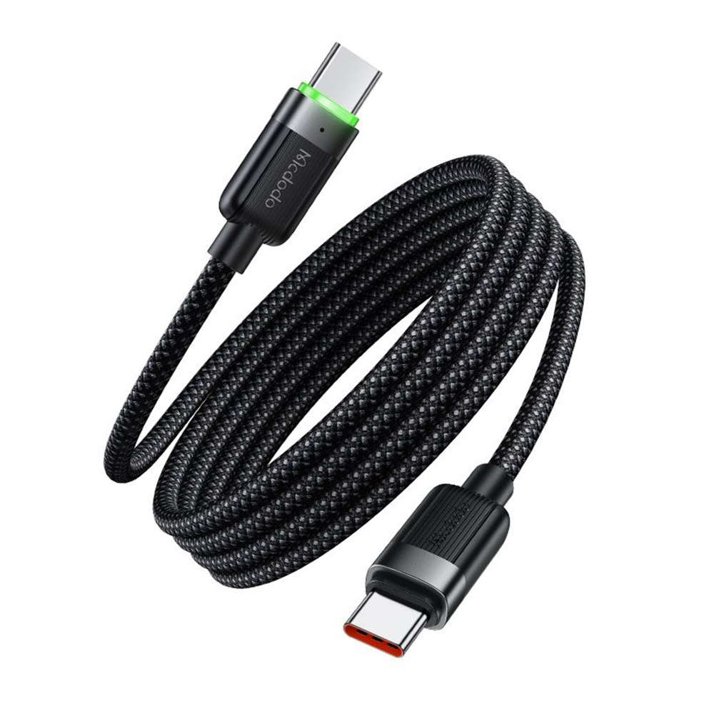 Кабел, USB-C към USB-C, 60 W, бързо зареждане, 1,2 м - Mcdodo Self-Winding Series (CA-2000) - Черен