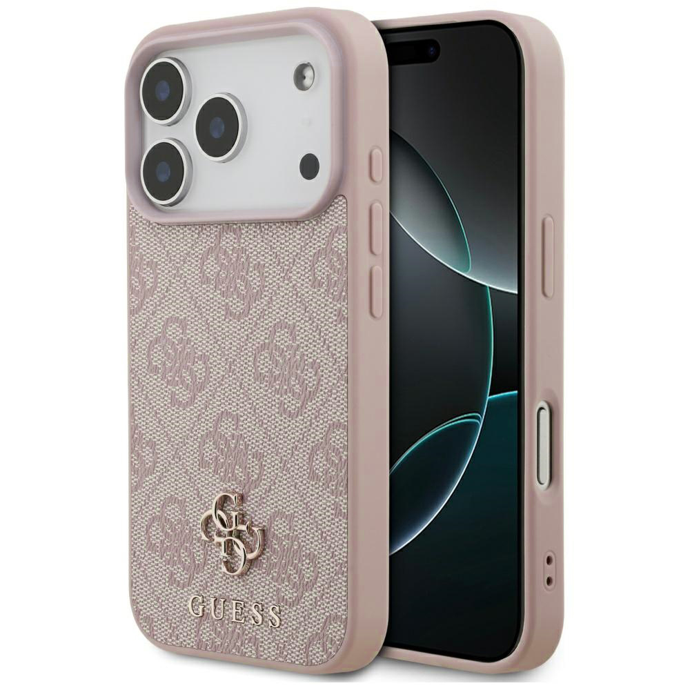 Калъф за iPhone 17 Pro - Guess 4G Small and Classic Logo MagSafe (GUHMP17LP4SM4MP) - Розов