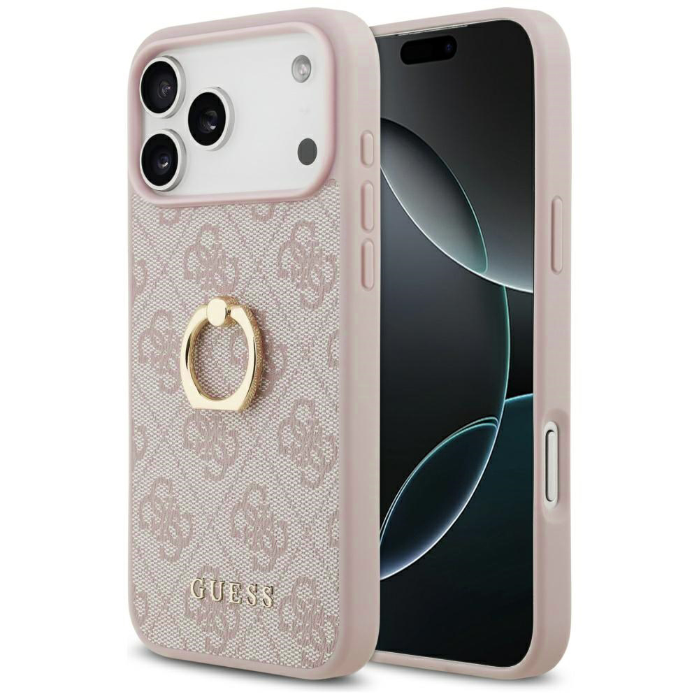 Калъф за iPhone 17 Pro Max - Guess Hardcase 4G Ring Stand (GUHCP17X4GMRPI) - Розов