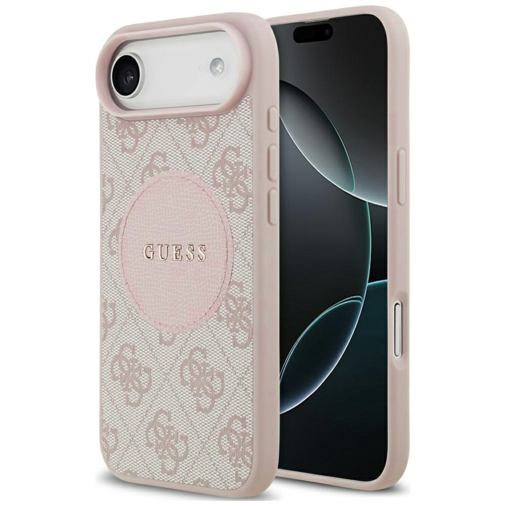 Калъф за iPhone 17 Air - Guess 4G Circle Classic Classic Logo MagSafe (GUHMP17MP4PGRSGP) - Розов