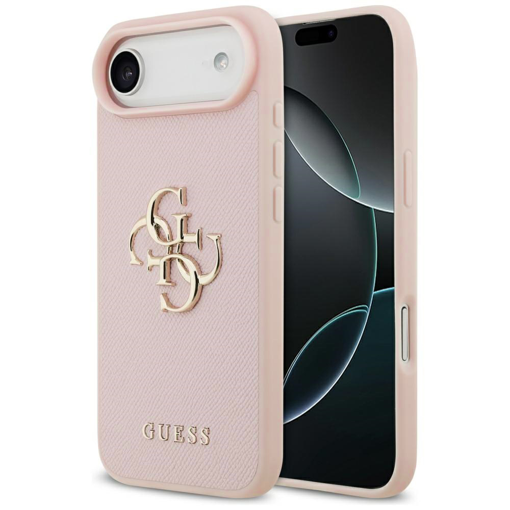 Калъф за iPhone 17 Air - Guess Hardcase 4G Grained Big and Classic Logo (GUHCP17MPGT4MBP) - Розов