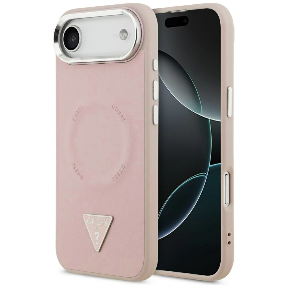 Калъф за iPhone 17 Air - Guess Hardcase Triangle Logo MagSafe (GUHMP17MPSDTSCMP) - Розов