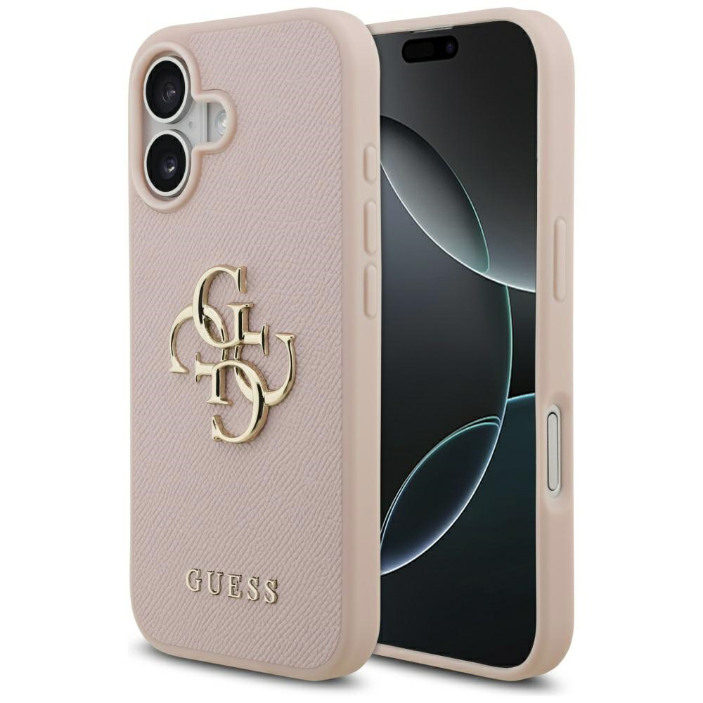 Калъф за iPhone 17 - Guess Hardcase 4G Grained Big and Classic Logo (GUHCP17SPGT4MBP) - Розов