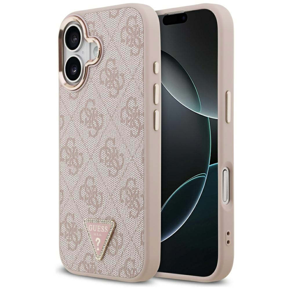 Калъф за iPhone 17 - Guess Hardcase 4G Triangle Triangle Logo MagSafe (GUHMP17SP4GTDGMP) - Розов