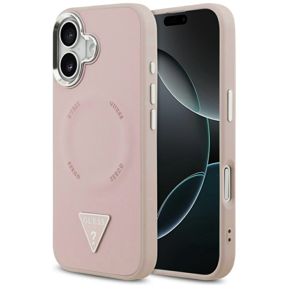 Калъф за iPhone 17 - Guess Hardcase Triangle Logo MagSafe (GUHMP17SPSDTSCMP) - Розов