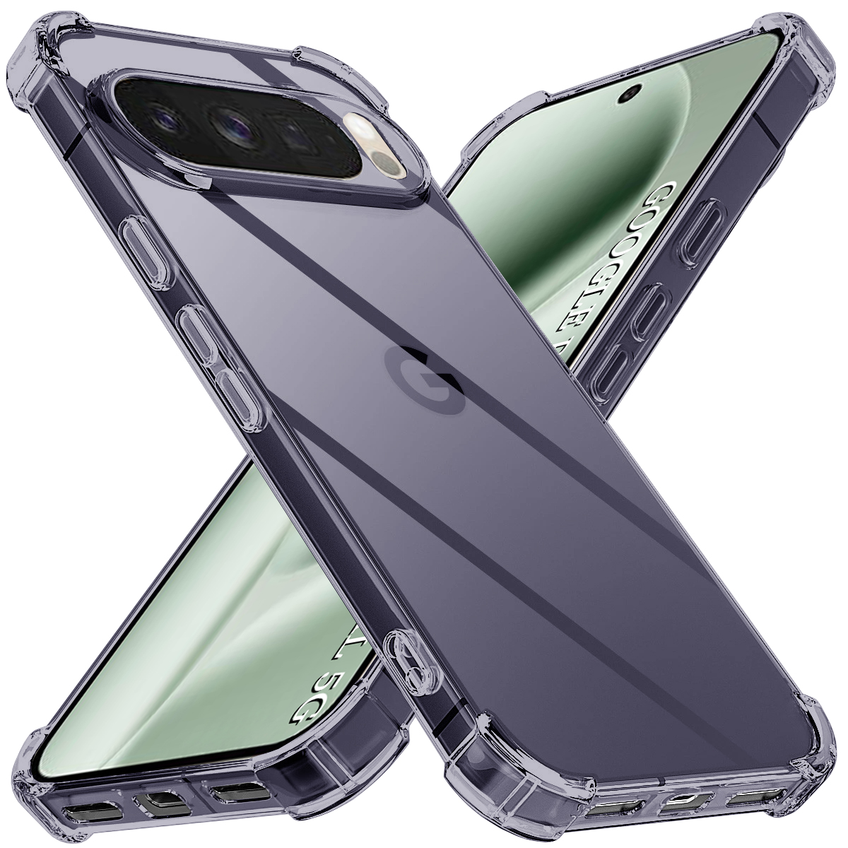 Калъф за Google Pixel 10 Pro XL - Techsuit Shockproof Прозрачен Silicone - Smoke Черен