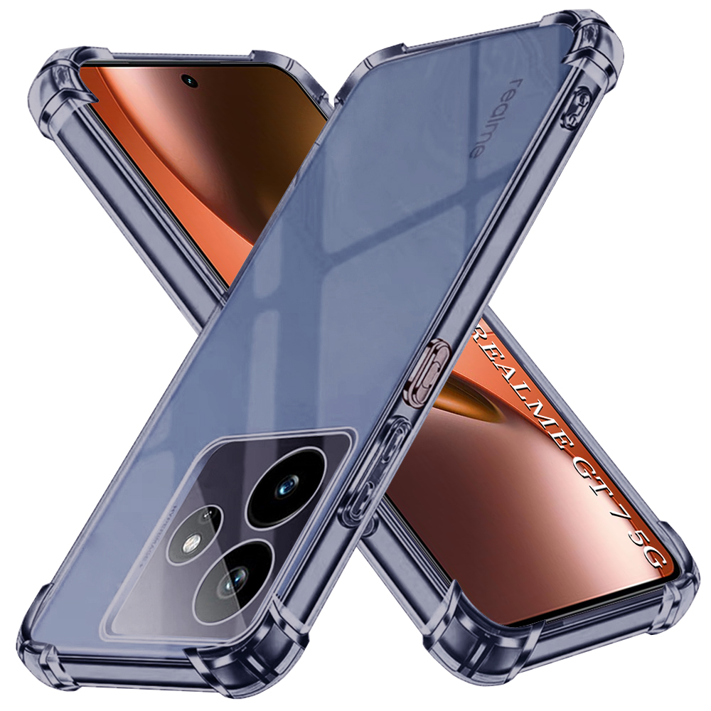 Калъф за Realme GT 7 - Techsuit Shockproof Прозрачен Silicone - Smoke Черен