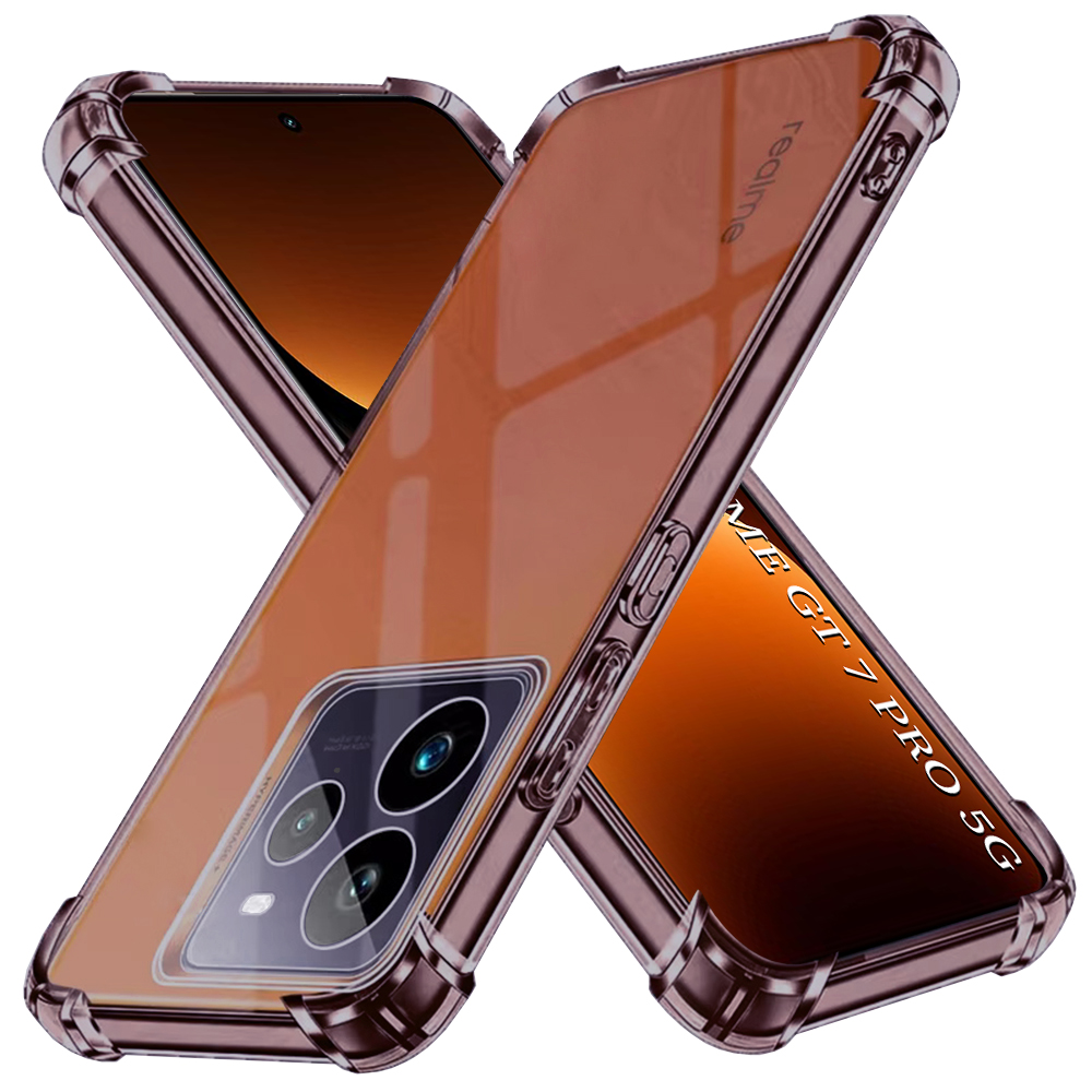 Калъф за Realme GT 7 Pro - Techsuit Shockproof Прозрачен Silicone - Smoke Черен