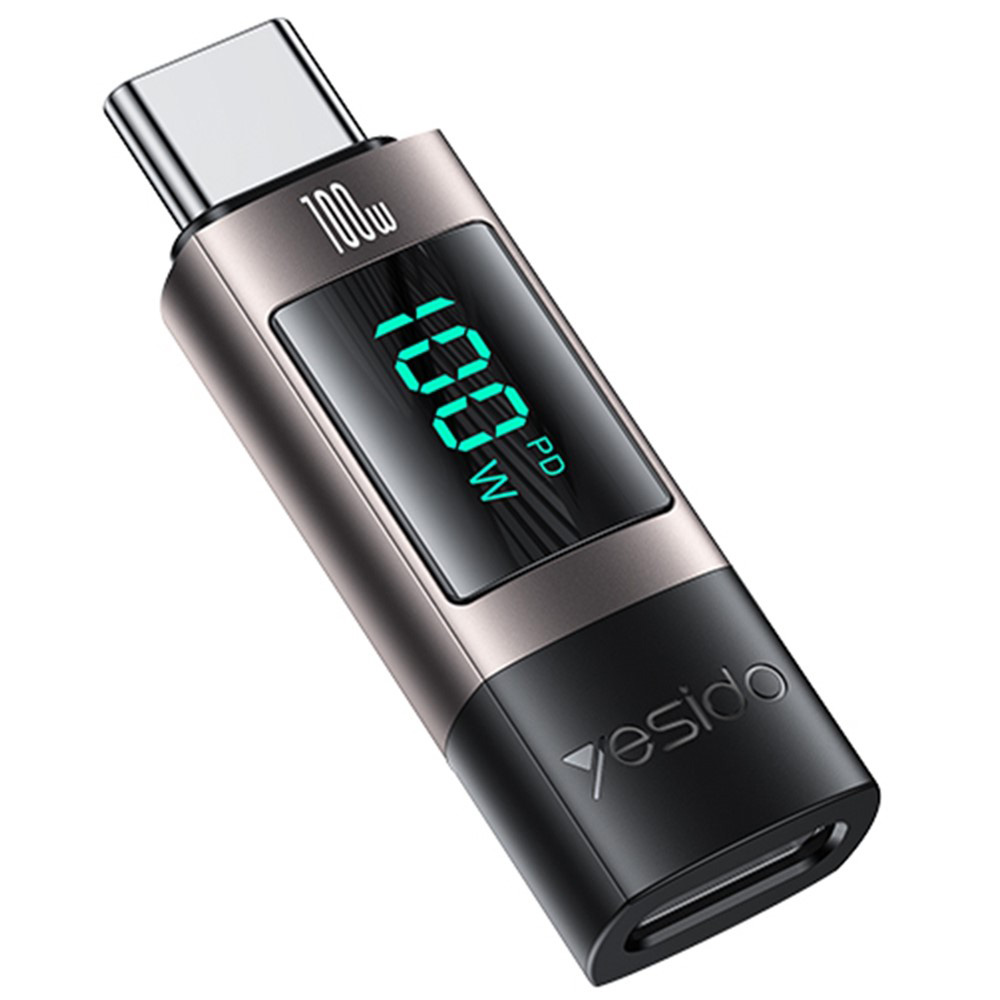 USB-C адаптер, дисплей, бързо зареждане - Yesido (GS24) - Сив