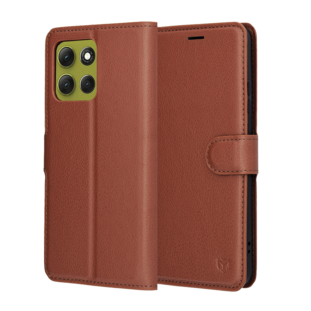 Калъф за Motorola Moto G86 - Techsuit Leather Folio - Кафяв