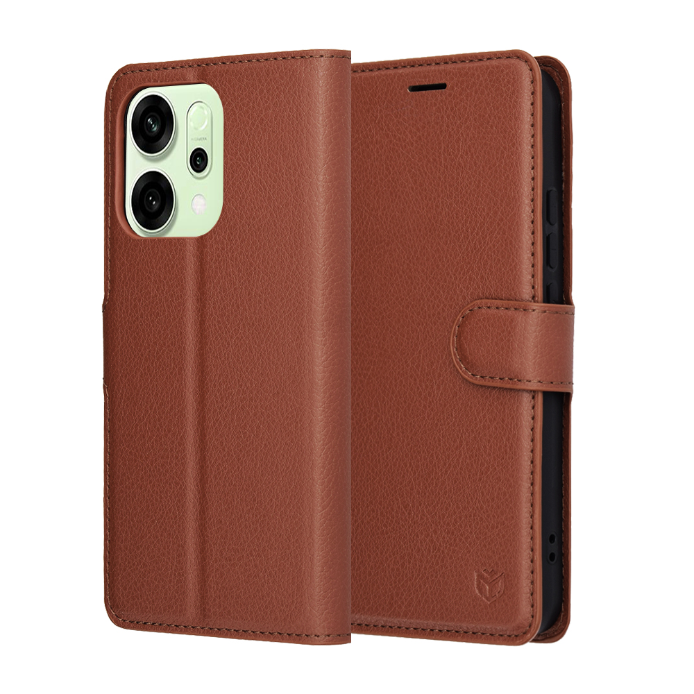 Калъф за Oppo Reno14 - Techsuit Leather Folio - Кафяв