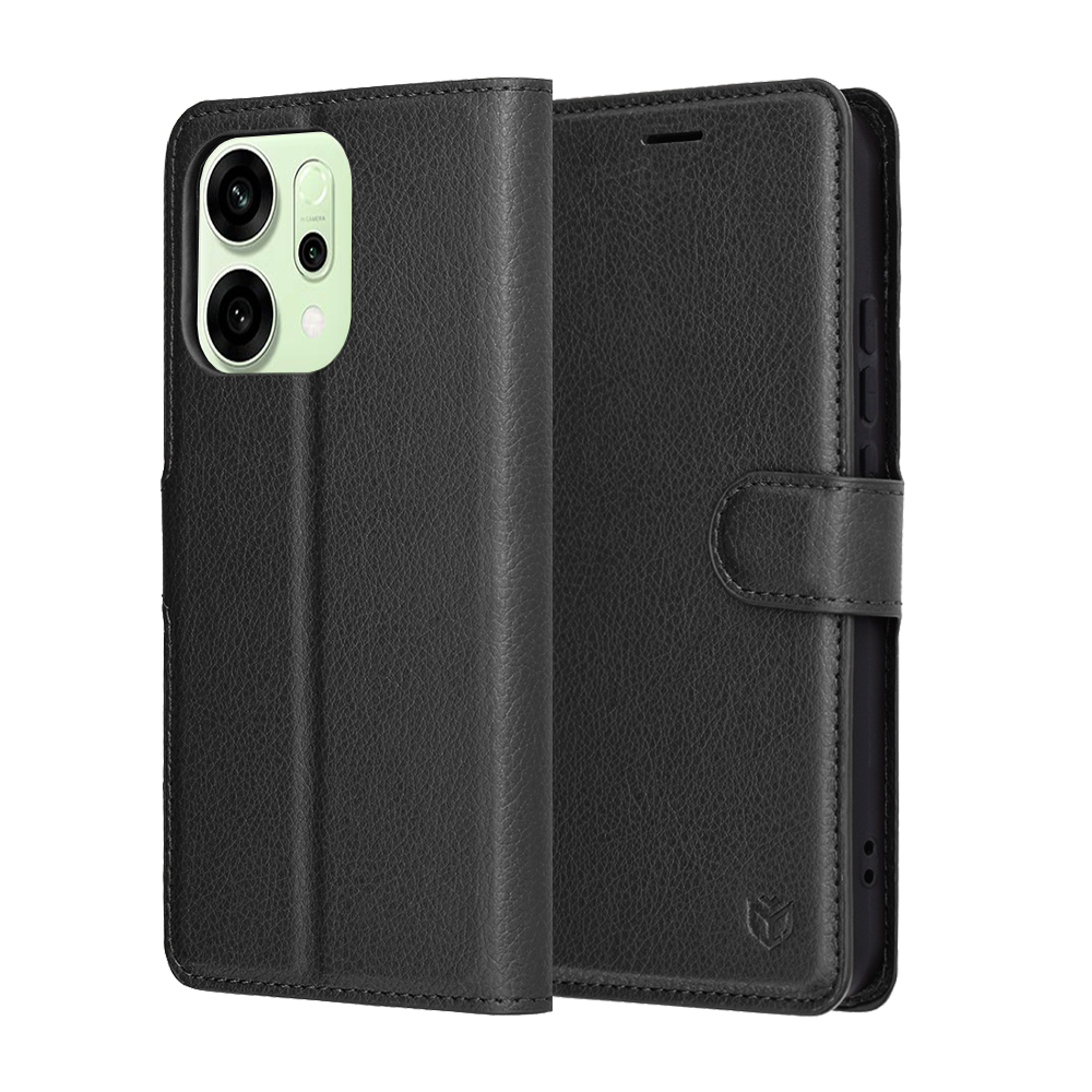 Калъф за Oppo Reno14 - Techsuit Leather Folio - Черен