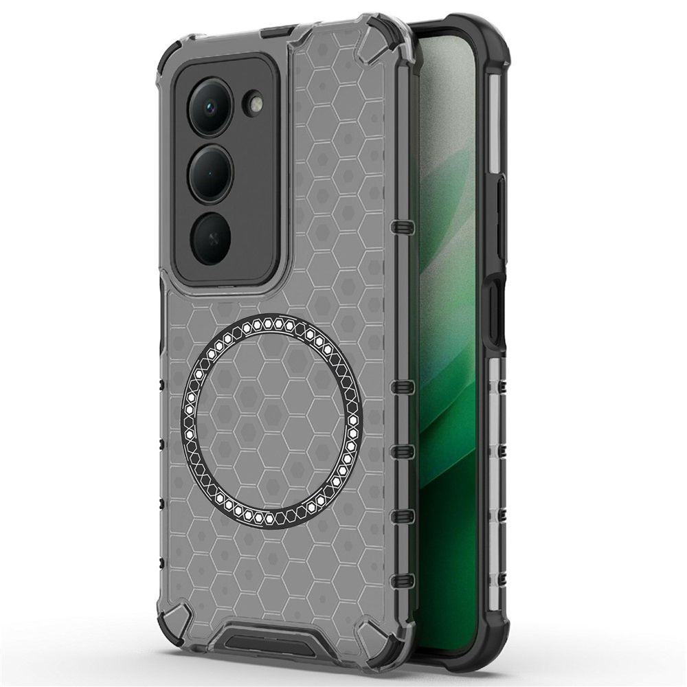 Прозрачен калъф за Xiaomi Redmi 15 4G / Redmi 15 5G - Techsuit HoneyComb Shield MagSafe MagSafe - Черен