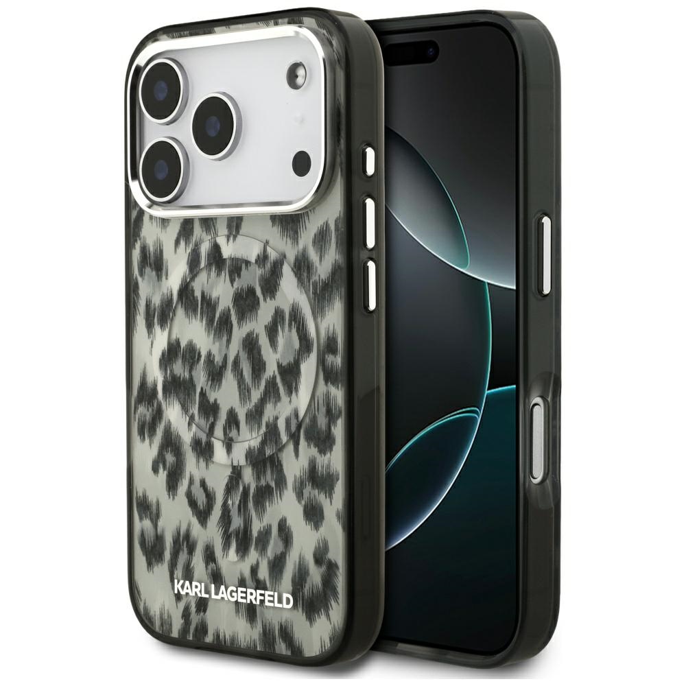 Калъф за iPhone 17 Pro - Karl Lagerfeld IML Leopard Pattern MagSafe (KLHMP17LHDLEOICW) - Кафяв