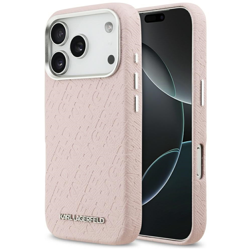 Калъф iPhone 17 Pro Max - Karl Lagerfeld Hardcase FW Stamped Karl MagSafe (KLHMP17XPGKLFOFP) - Розов