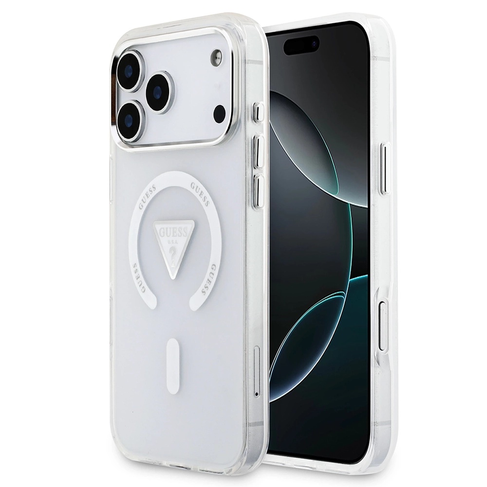 Калъф за iPhone 17 Pro Max - Guess IML Gradient Triangle Logo MagSafe (GUHMP17XHGTMLCGT) - Прозрачен