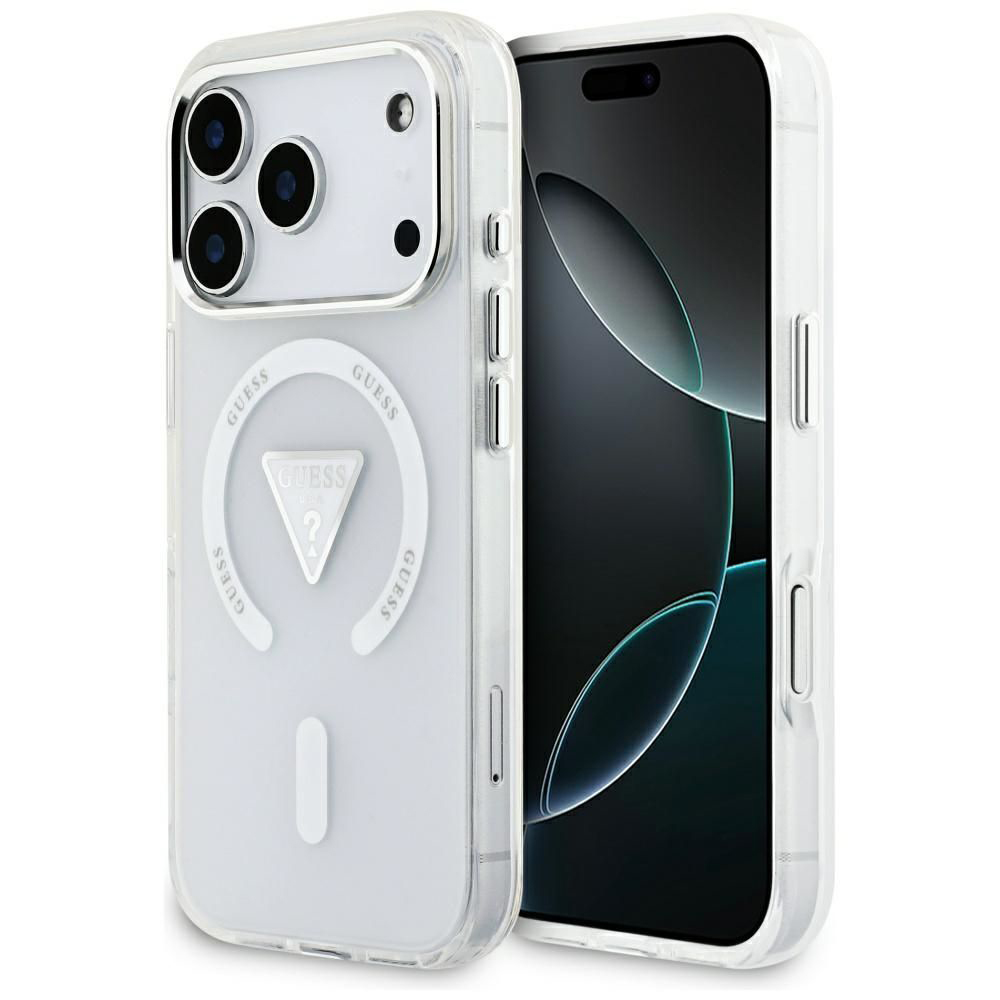 Калъф за iPhone 17 Pro - Guess IML Gradient Triangle Logo MagSafe (GUHMP17LHGTMLCGT) - Прозрачен