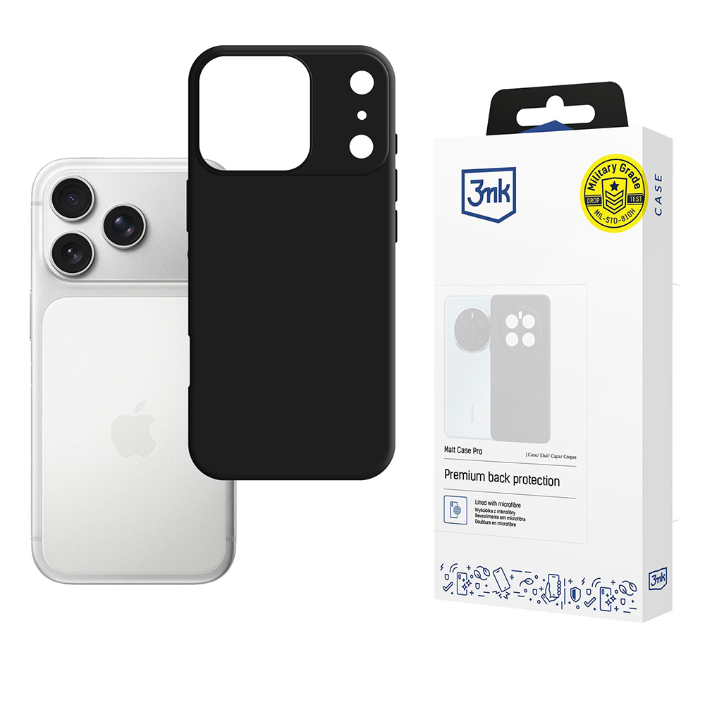Калъф за iPhone 17 Pro - 3mk Matt Case Pro - Черен