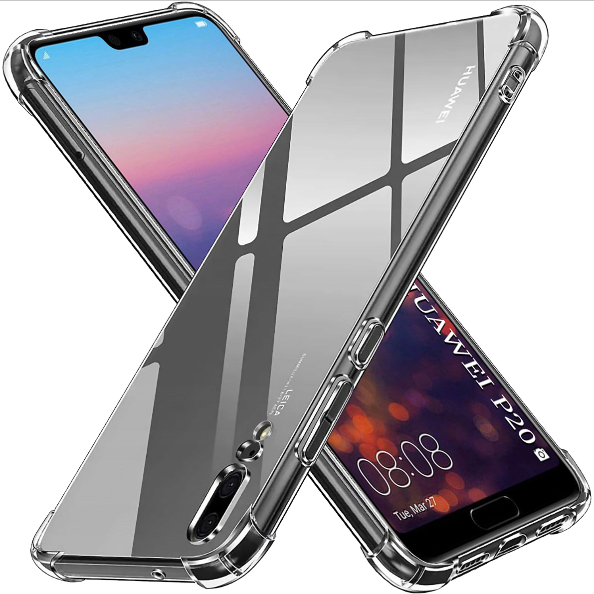 Калъф за Huawei P20 - Techsuit Shockproof Прозрачен Silicone - Прозрачен