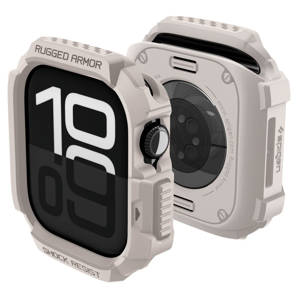 Калъф за Apple Watch 10 42mm / Watch 11 42mm - Spigen Rugged Armor V2 (ACS10493) - Dune Бежов