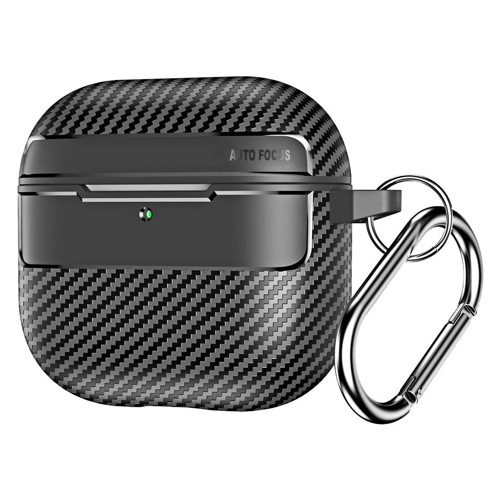 Калъф за AirPods 4 - Techsuit CarbonFiber - Черен